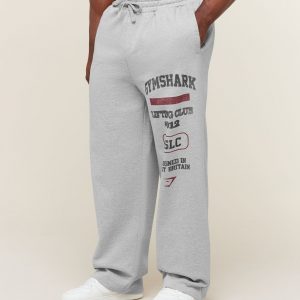 Gymshark Global Lifting Wide Leg Pants - Light Grey Core Marl