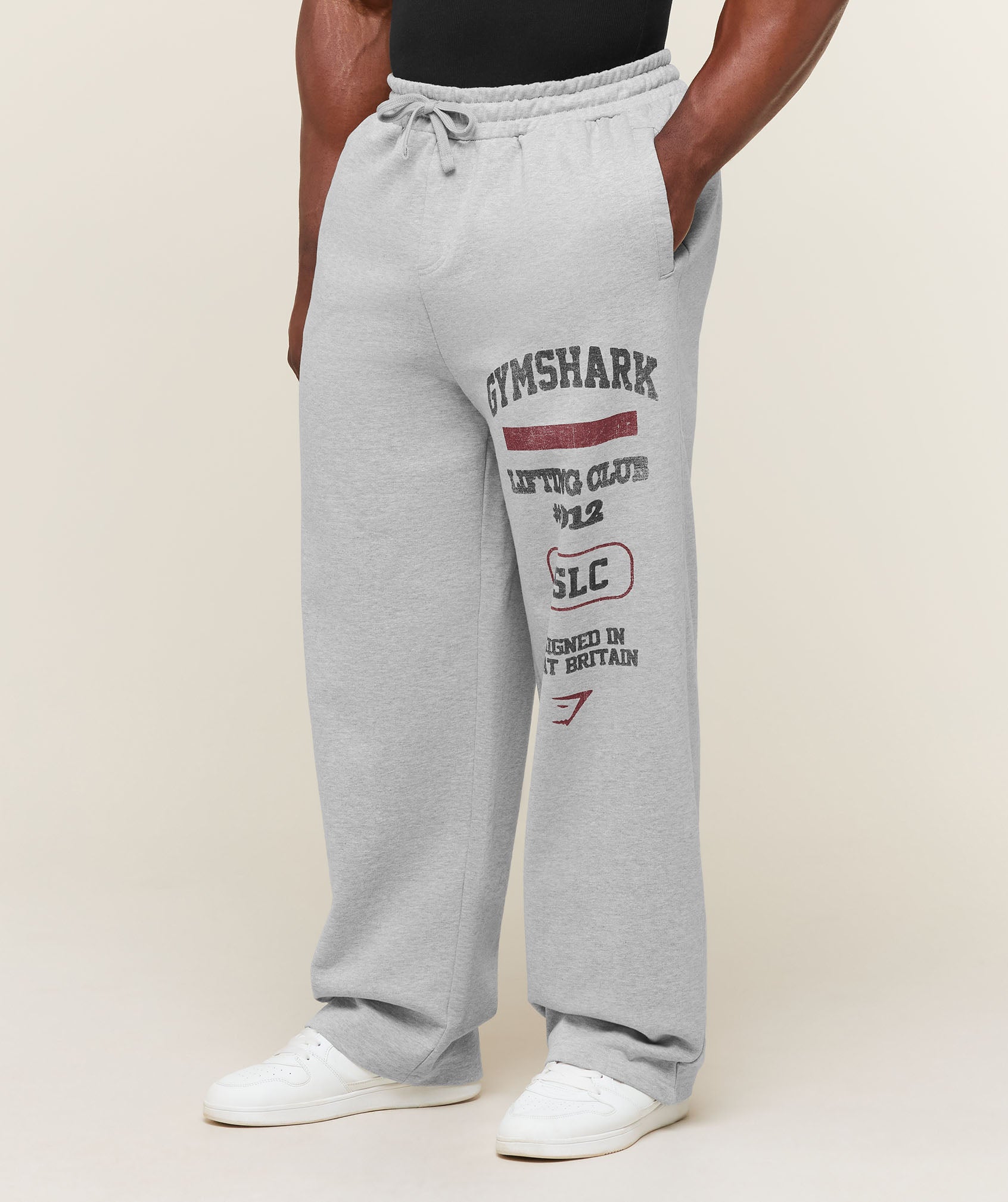 Gymshark Global Lifting Wide Leg Pants - Light Grey Core Marl