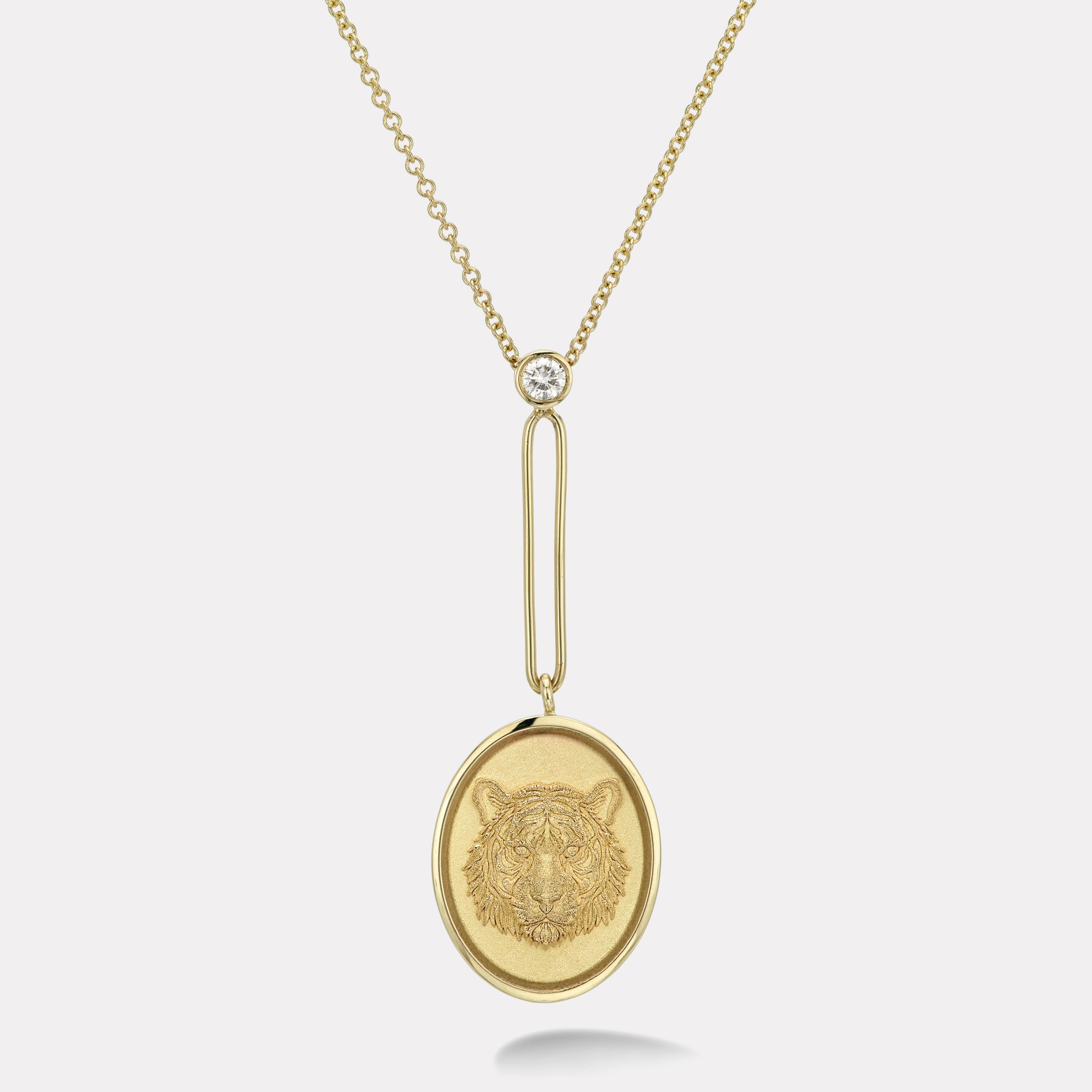 Retrouvai Tiger Grandfather Fantasy Signet Pendant