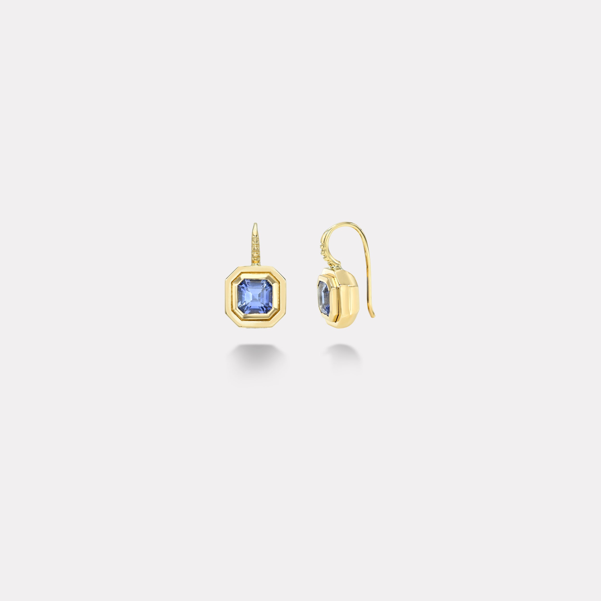Retrouvai 2.08ct Asscher Sky Blue Sapphire Bounce Earrings