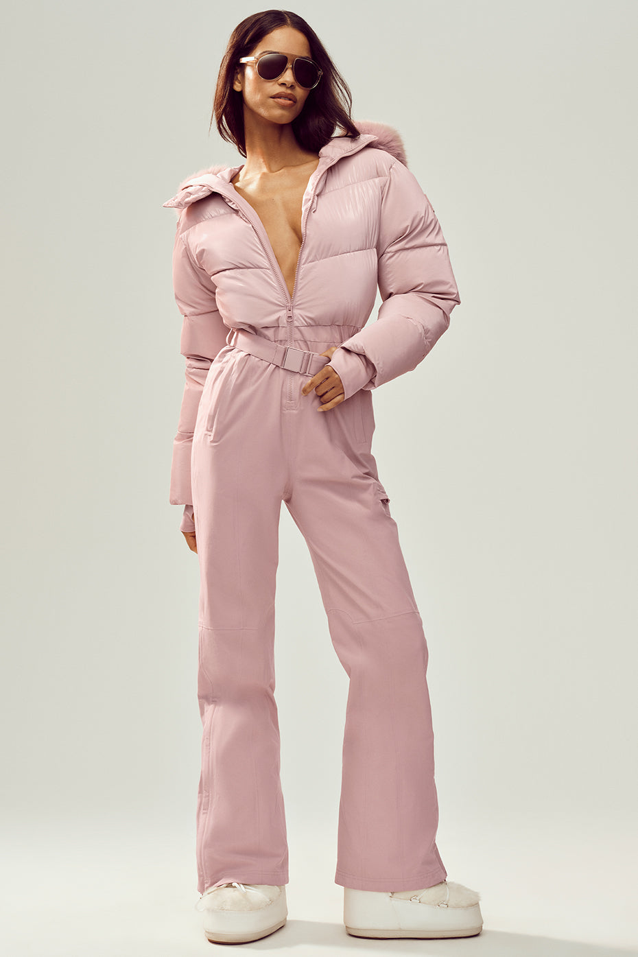 Aloyoga Polar Star Ski Suit - Pink Champagne
