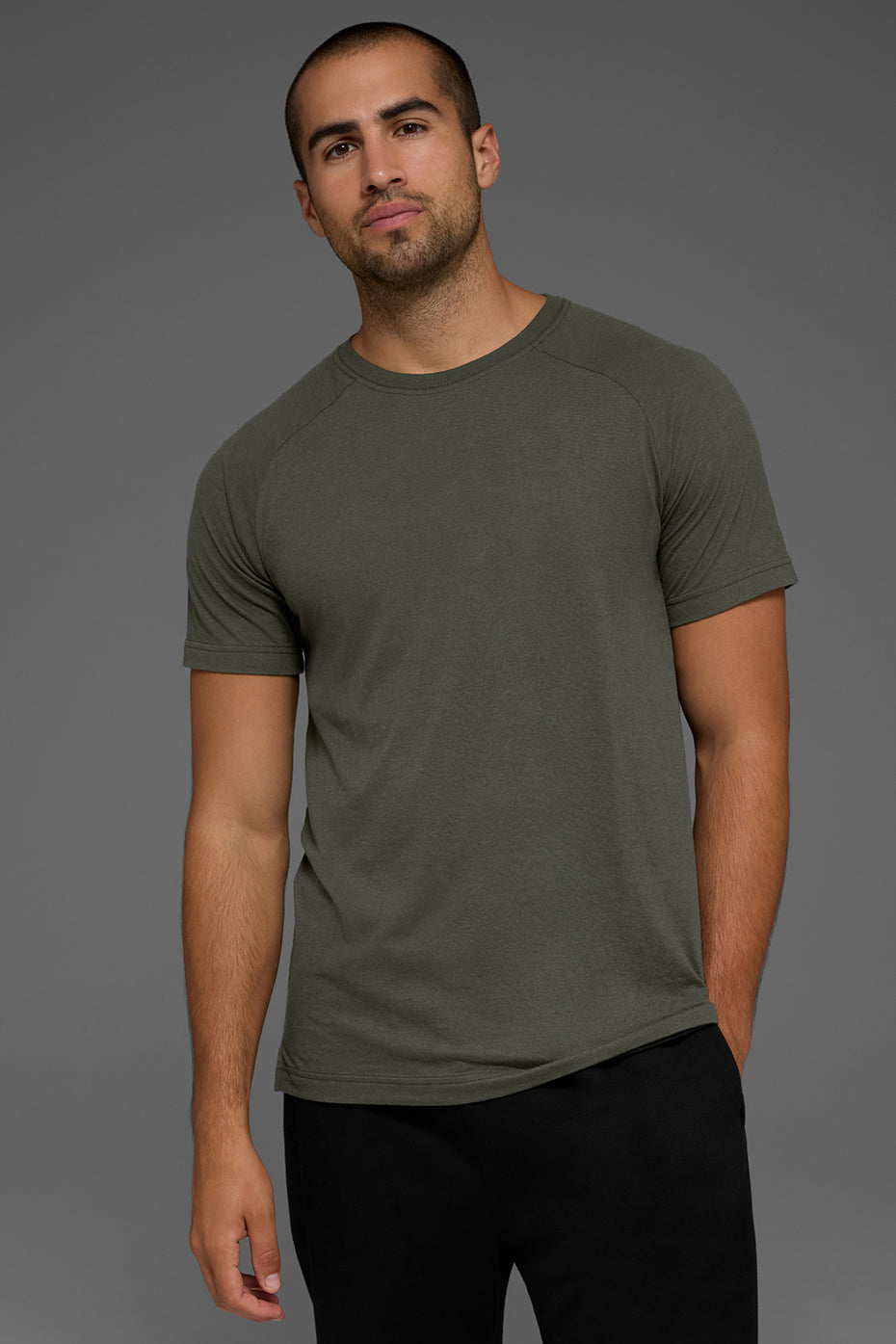 Aloyoga Triumph Raglan Tee - Stealth Green