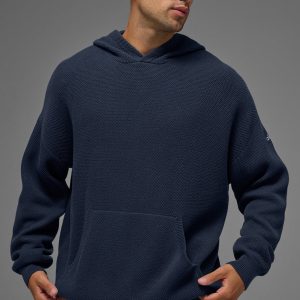 Aloyoga Sports Club Sweater Knit Hoodie - Navy