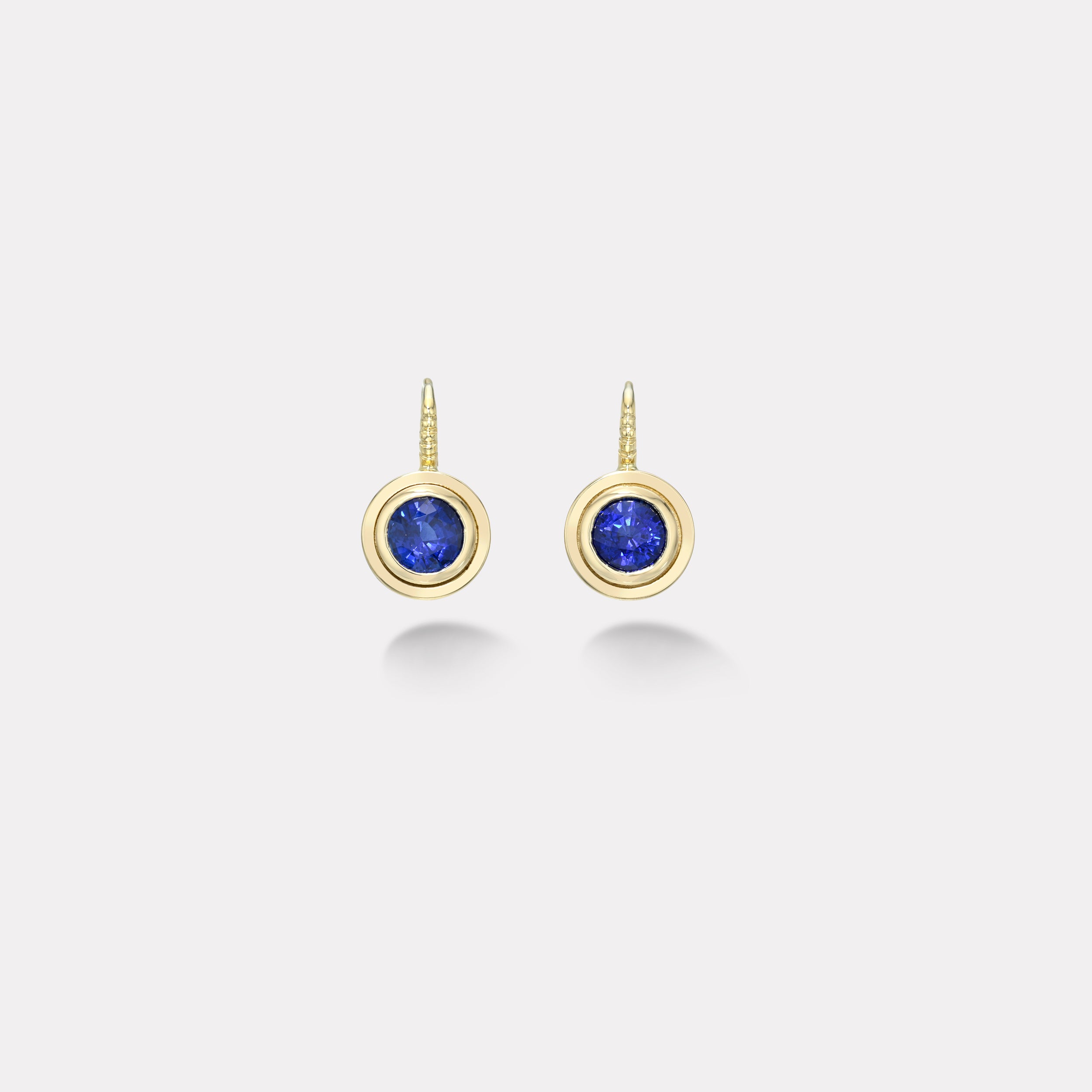 Retrouvai 2.28ct Round Blue Sapphire Bounce Earrings