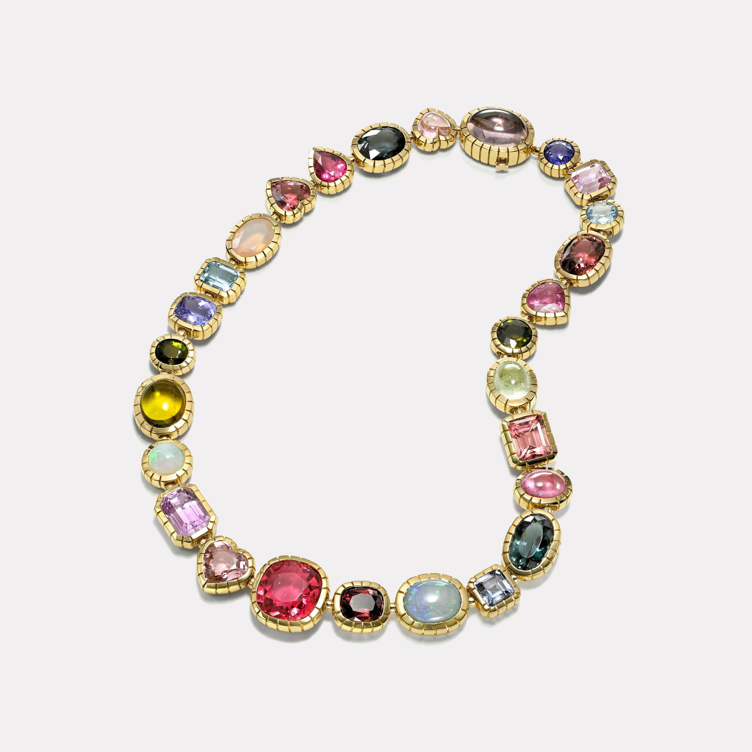 Retrouvai One-of-a-Kind Mixed Stone Heirloom Bezel Treasure Necklace