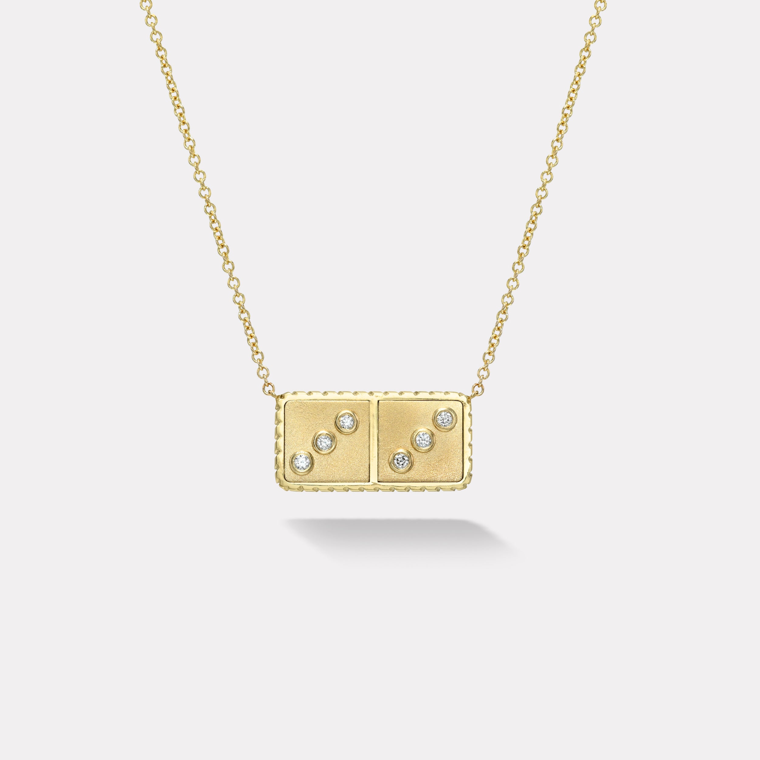 Retrouvai Petite Domino Pendant - Sandblasted Gold