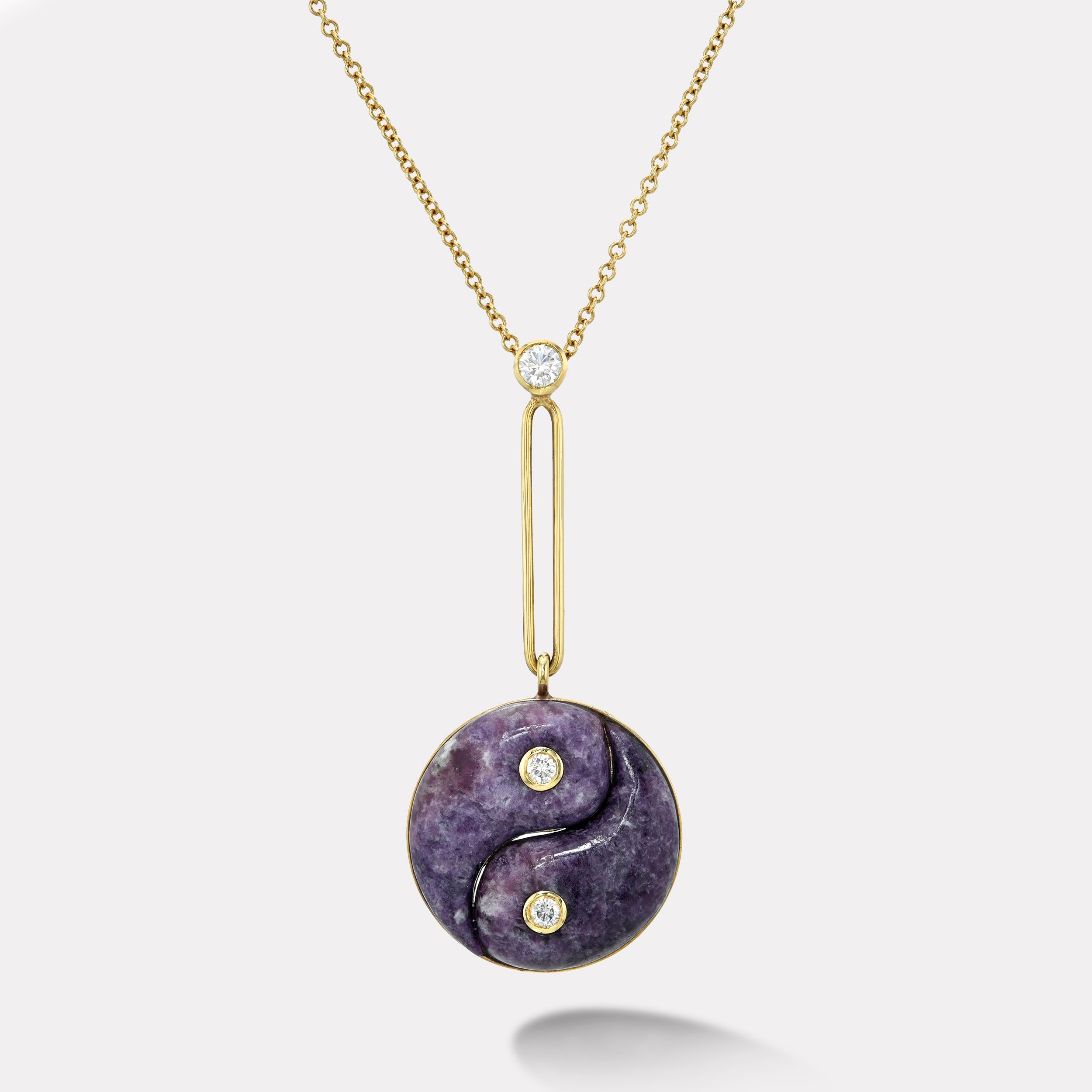 Retrouvai Lepidolite Double Stone Yin Yang Pendant
