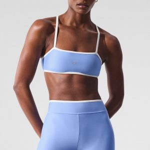 Aloyoga Airlift Charger Bra - Crystal Clear Blue/White