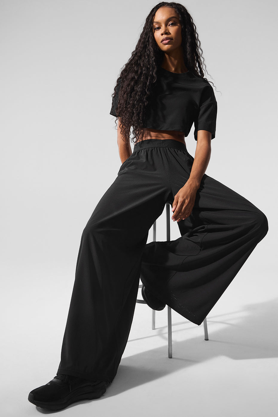 Aloyoga Mesh Mirage Trouser - Black