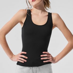 Aloyoga Ribbed Mesh Secret Tank - Black