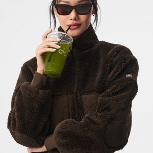 Aloyoga Sherpa Edge Bomber - Espresso