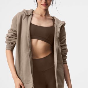 Aloyoga Renown Full Zip Hoodie - Gravel