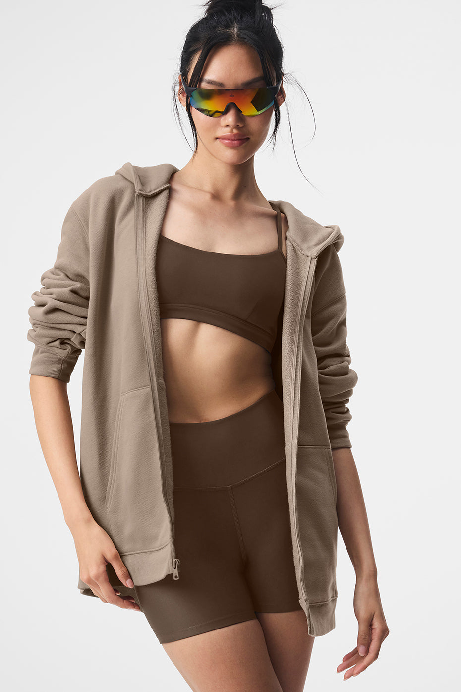 Aloyoga Renown Full Zip Hoodie - Gravel