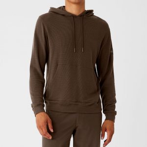 Aloyoga Micro Waffle Fast Break Hoodie - Espresso