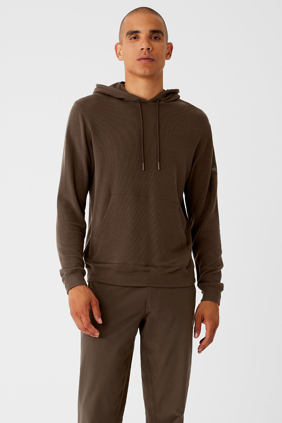 Aloyoga Micro Waffle Fast Break Hoodie - Espresso
