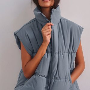 Aloyoga Incline Puffer Vest - Steel Grey