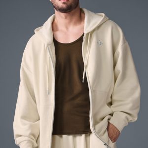 Aloyoga Accolade Full Zip Hoodie - Oat Milk