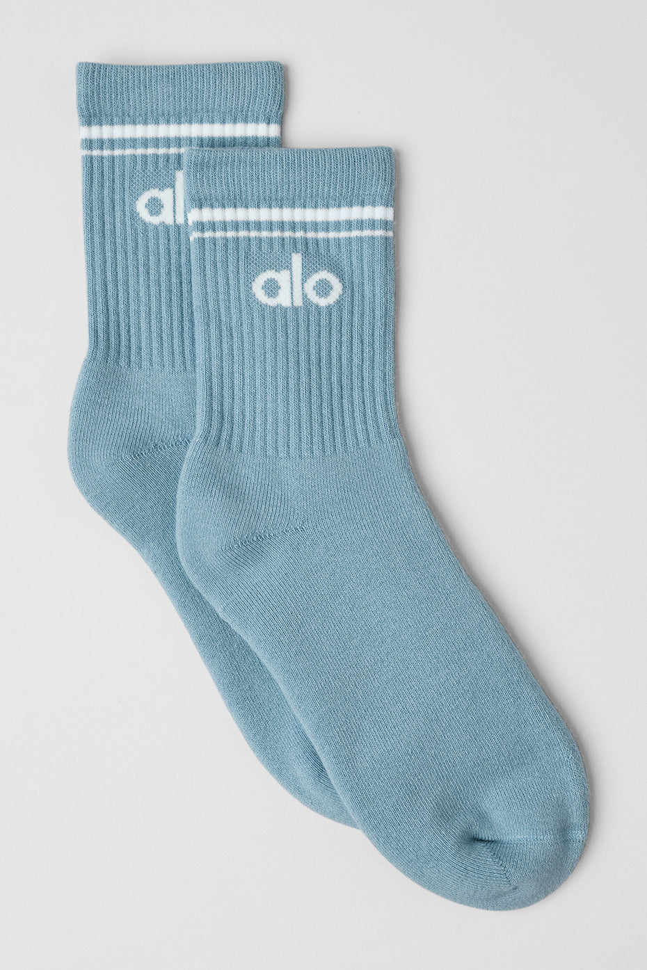 Aloyoga Unisex Half-Crew Throwback Sock - Celestial Blue/Ivory