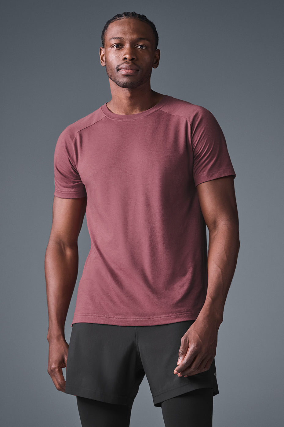 Aloyoga Triumph Raglan Tee - Burgundy Truffle