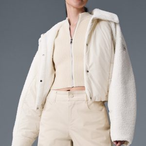 Aloyoga Sherpa Cozy Escape Puffer - Ivory/Ivory