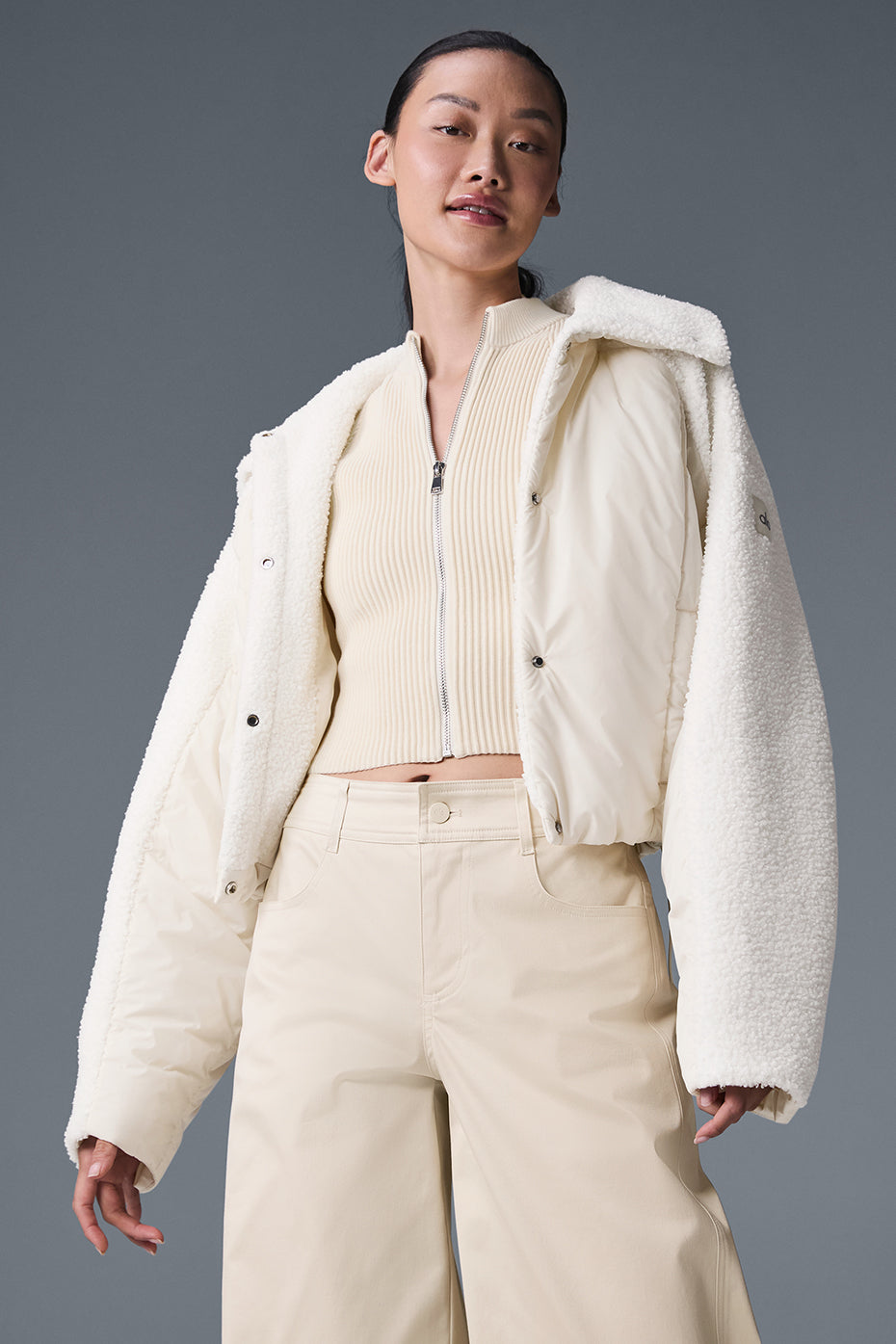 Aloyoga Sherpa Cozy Escape Puffer - Ivory/Ivory