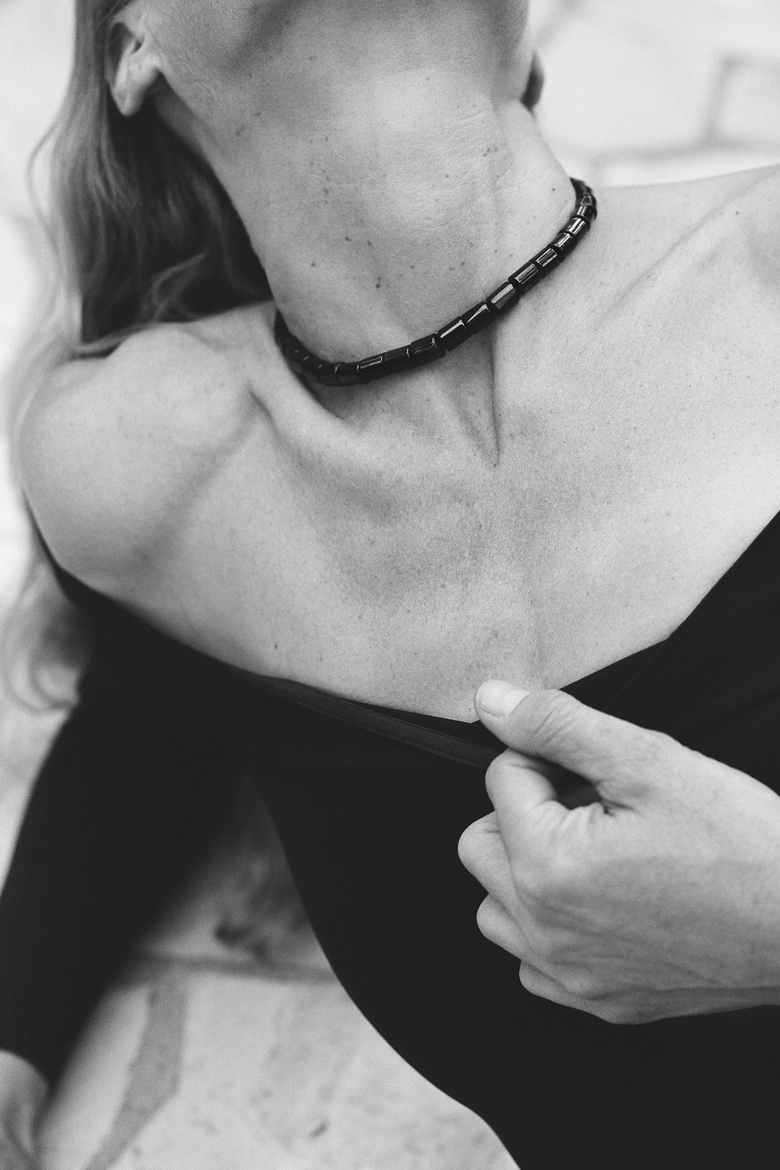 Sophie Buhai Deco Collar in Barrel-Cut Onyx