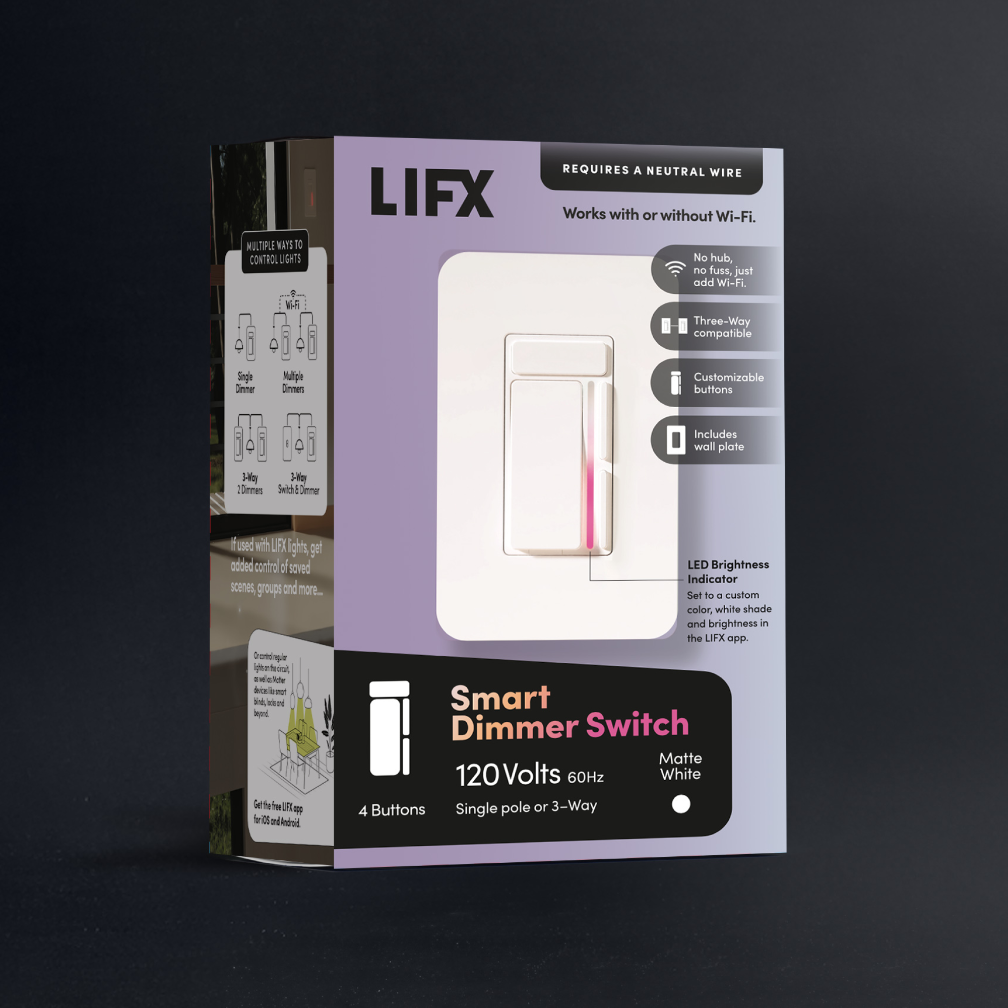 LIFX Smart Dimmer Switch 4 Button - White
