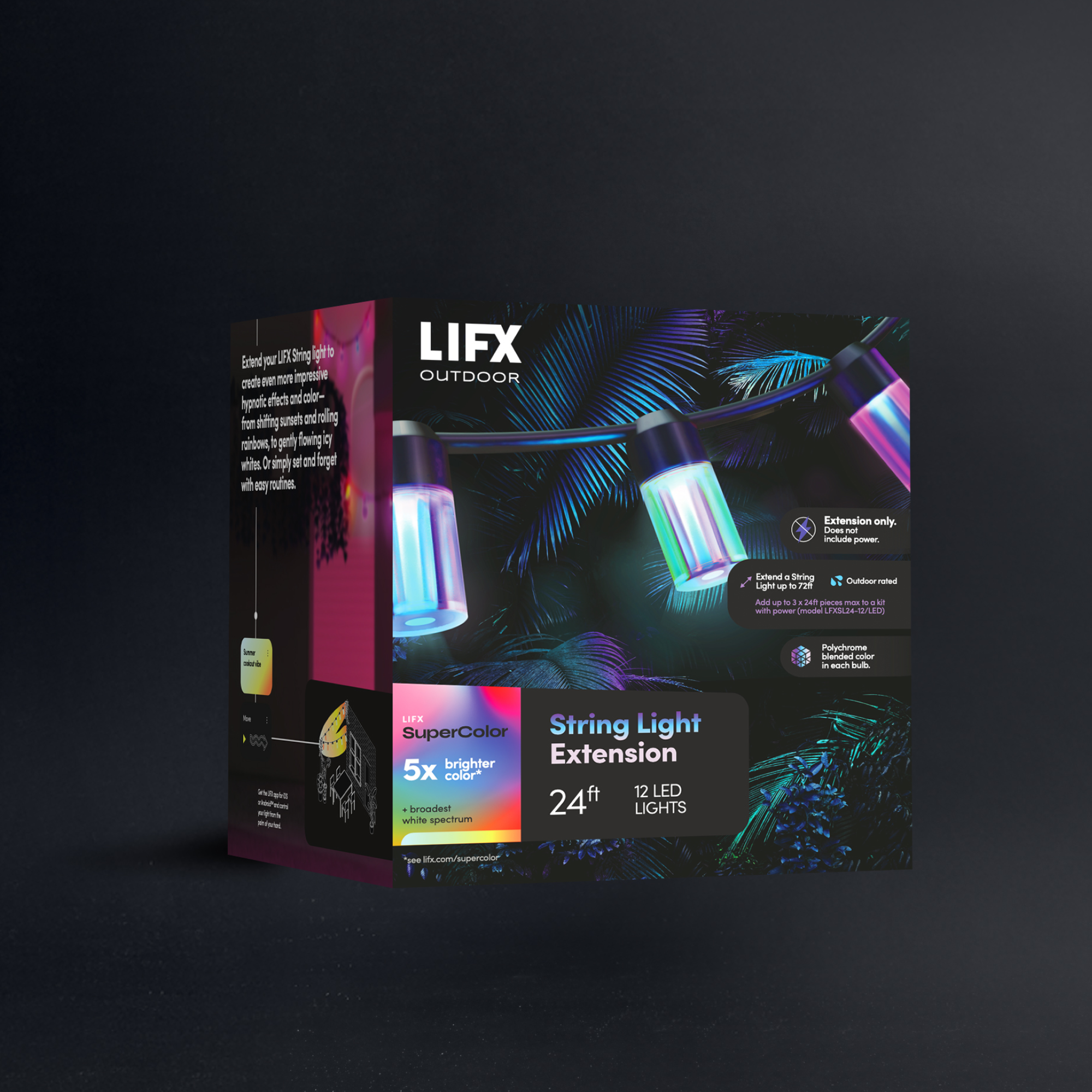 LIFX Outdoor SuperColor String Lights 24ft Extension Only