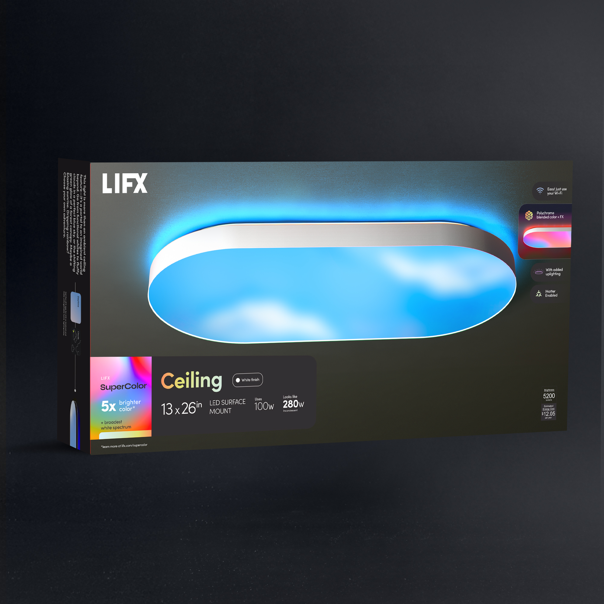 LIFX SuperColor 26" Ceiling Light White Trim - 5200 Lumens