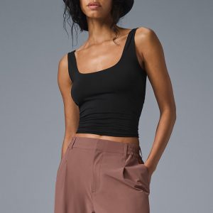 Aloyoga Sheer Glow Tank - Black