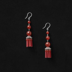 Sophie Buhai Triplet Flamenco Earrings, Carnelian