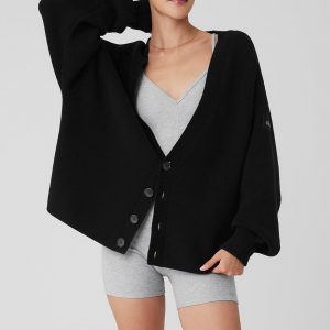 Aloyoga Scholar Cardigan Sweater - Black