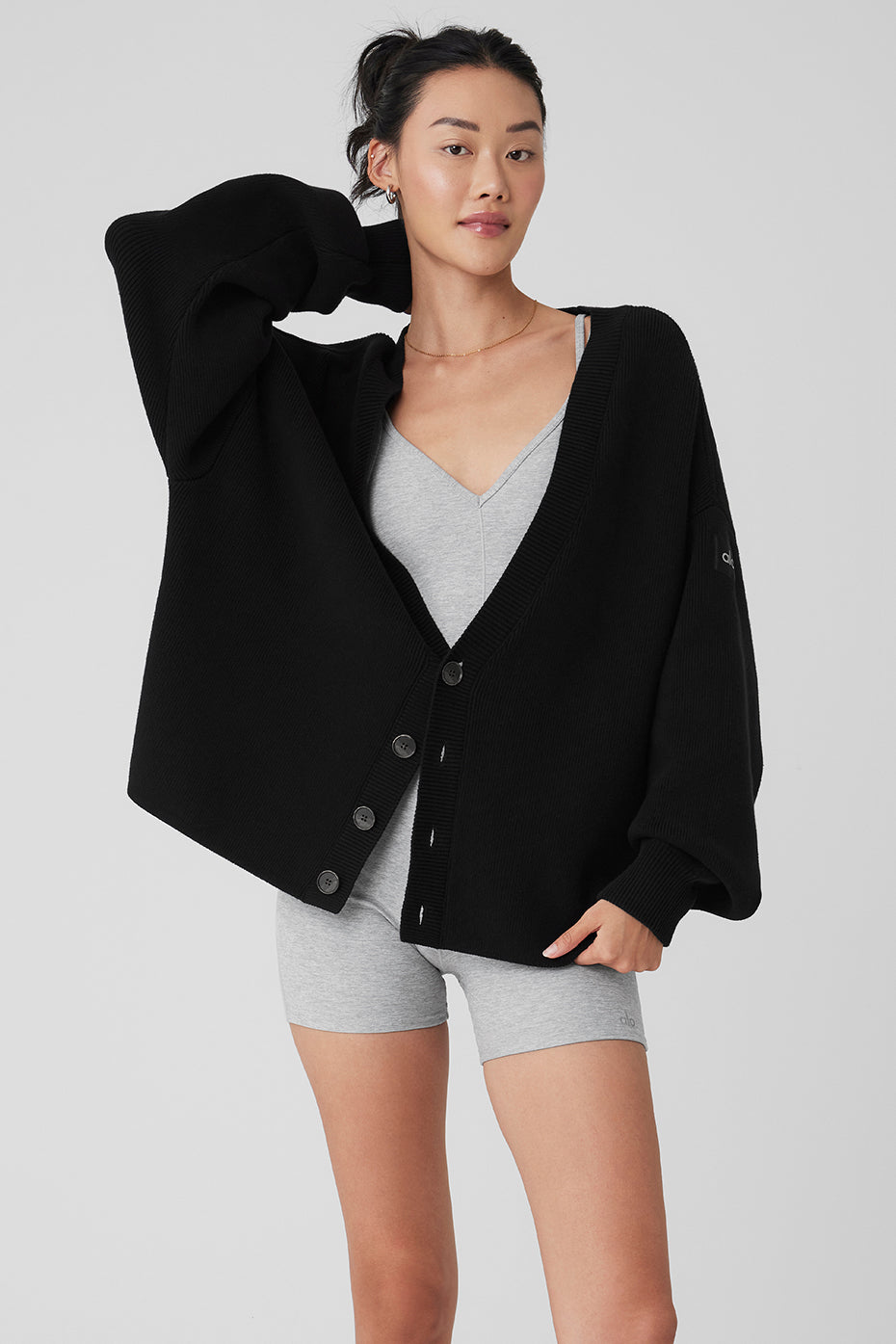 Aloyoga Scholar Cardigan Sweater - Black