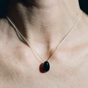 Sophie Buhai Tiny Egg Pendant in Onyx