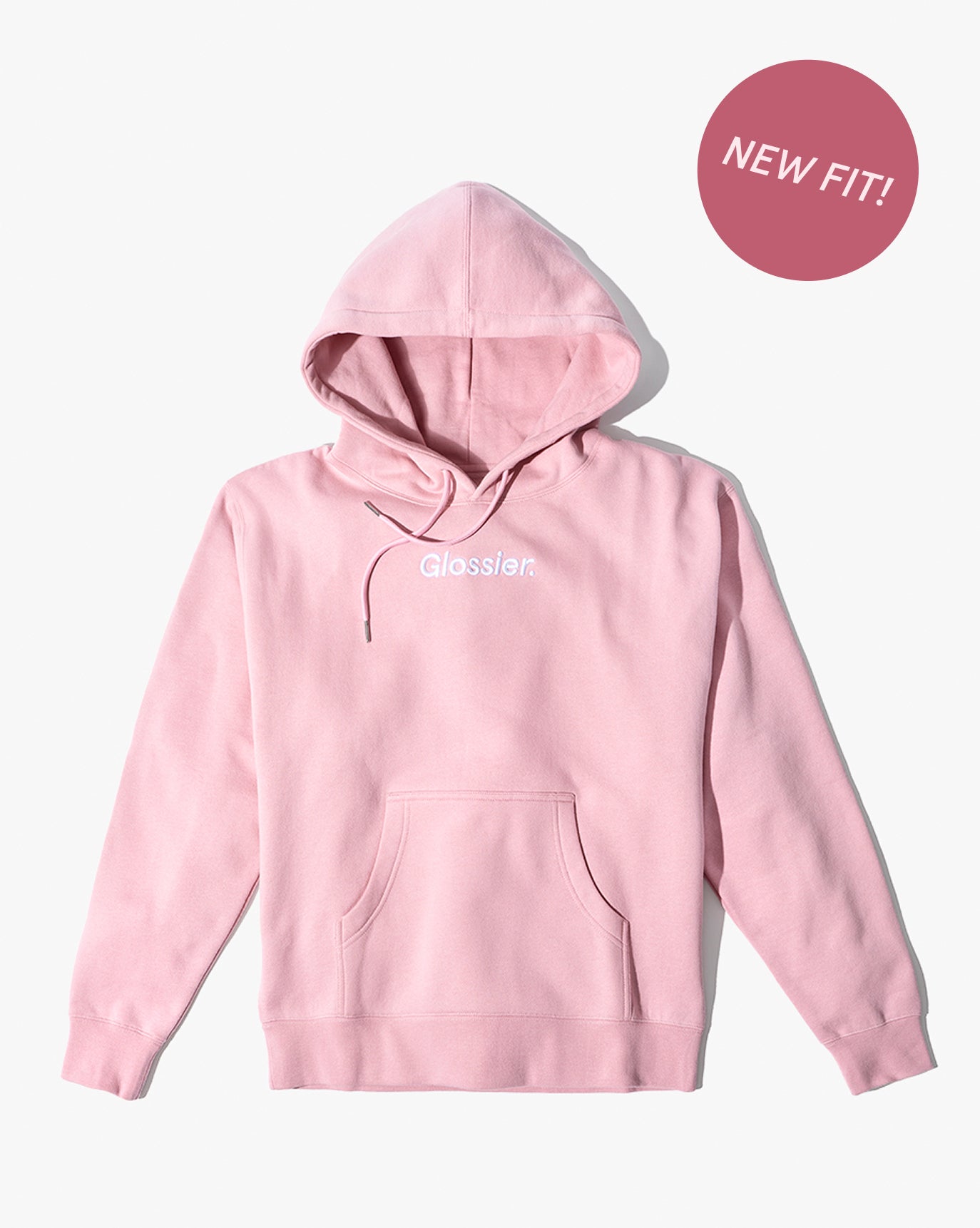Glossier Embroidered Pink Hoodie