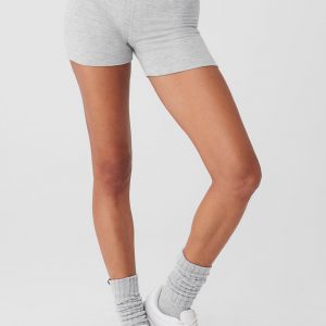 Aloyoga Alolux High-Waist Me Time Short - Athletic Heather Grey