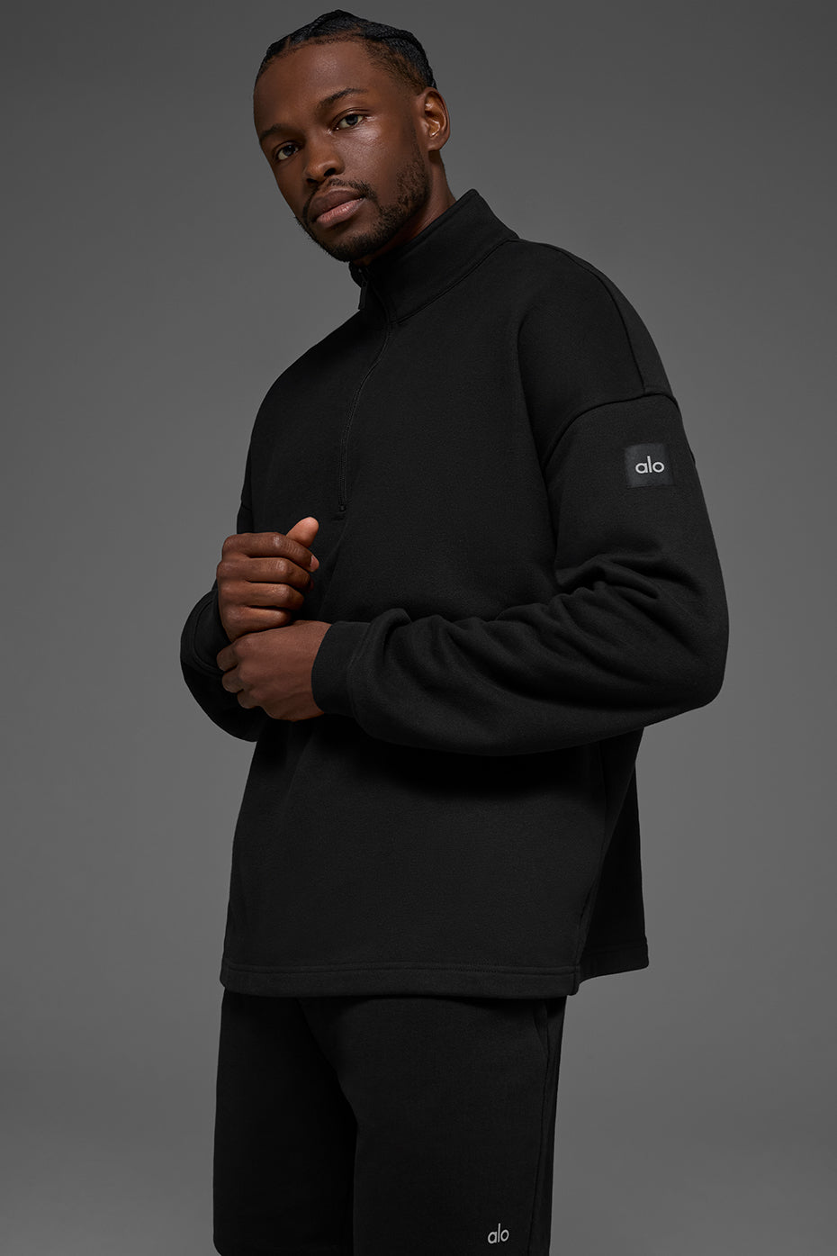 Aloyoga Renown Heavy Weight 1/4 Zip - Black