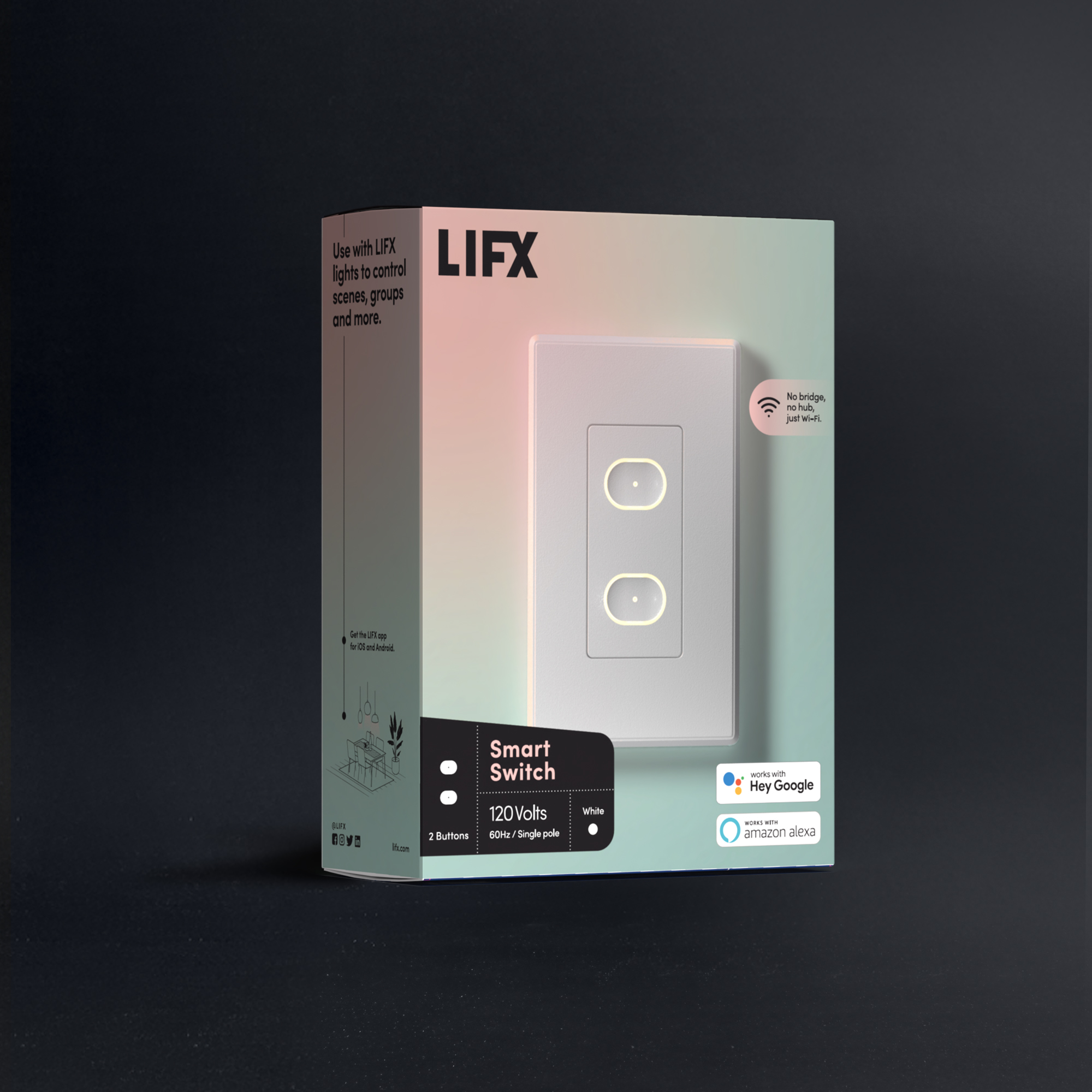 LIFX Smart Switch 2 Button White - Plastic