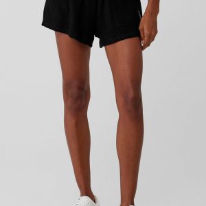 Aloyoga Waffle High-Waist Weekend Escape Short - Black