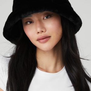 Aloyoga Faux Fur Bucket Hat - Black