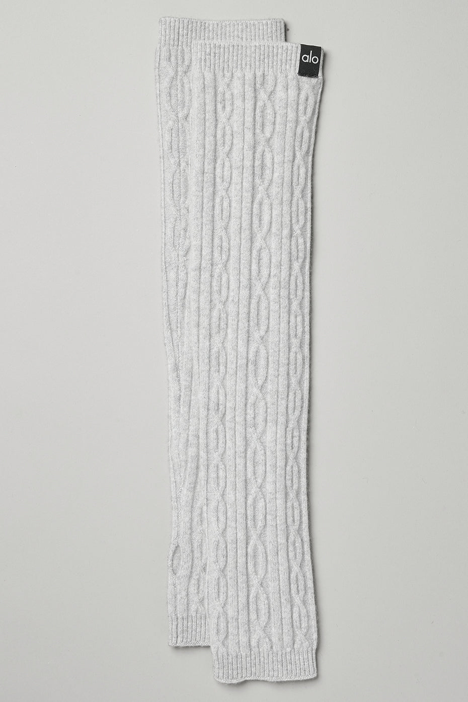 Aloyoga Cable Knit Arm Warmers - Athletic Heather Grey