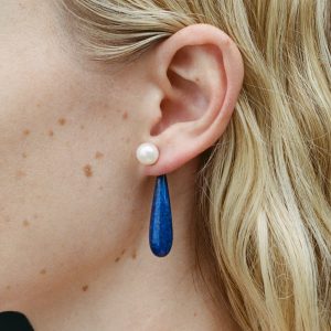Sophie Buhai Small Angelyne Earrings in Lapis