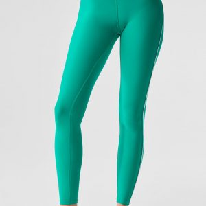 Aloyoga Airlift High-Waist Suit Up Legging - Spruce Green/White