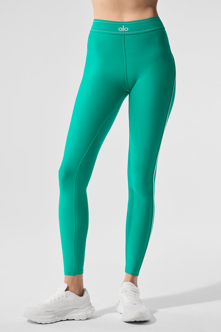 Aloyoga Airlift High-Waist Suit Up Legging - Spruce Green/White