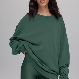 Aloyoga Chill Crew Neck Pullover - Clover Green