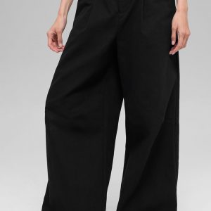 Aloyoga High-Waist Main Character Wide Leg Trouser - Black