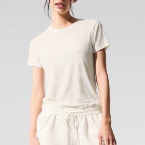 Aloyoga Ribbed Sea Coast Tee - Ivory