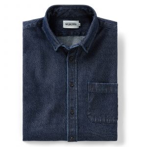 Taylorstitch The Jack in Rinsed Indigo Japanese Jacquard Dot