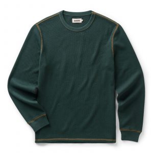 Taylorstitch The Organic Cotton Crew in Dark Forest Waffle