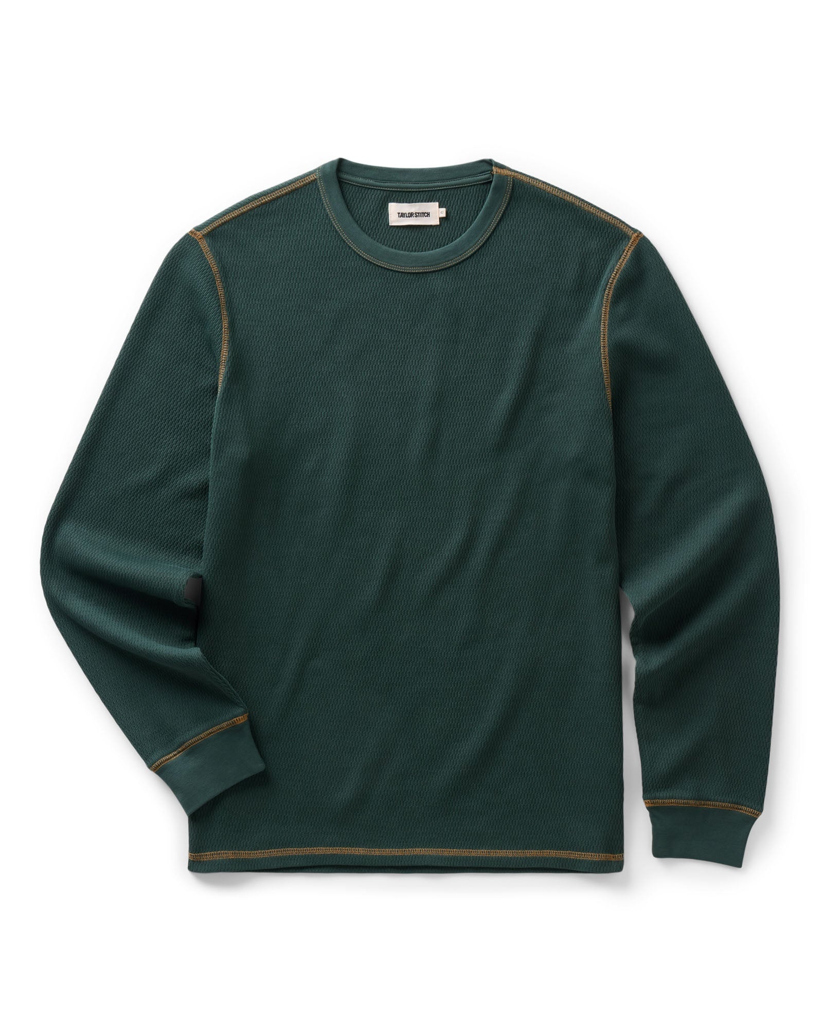 Taylorstitch The Organic Cotton Crew in Dark Forest Waffle
